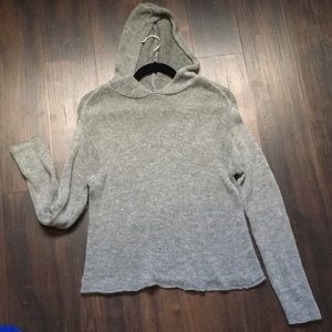 Linen blend hoodie sweater